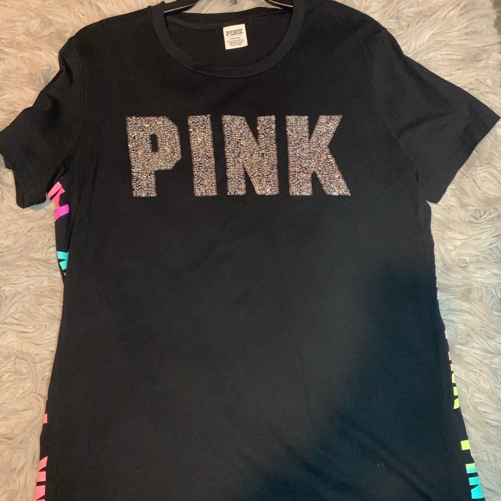 Vs Pink Bling Crew Neck Tee